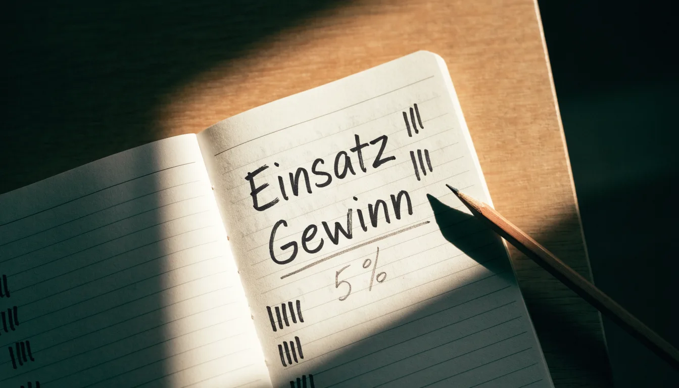 Ein handschriftlich geführtes Heft mit Strichlisten liegt neben einem Bleistift auf einem Tisch, seitlich fällt Tageslicht herein.