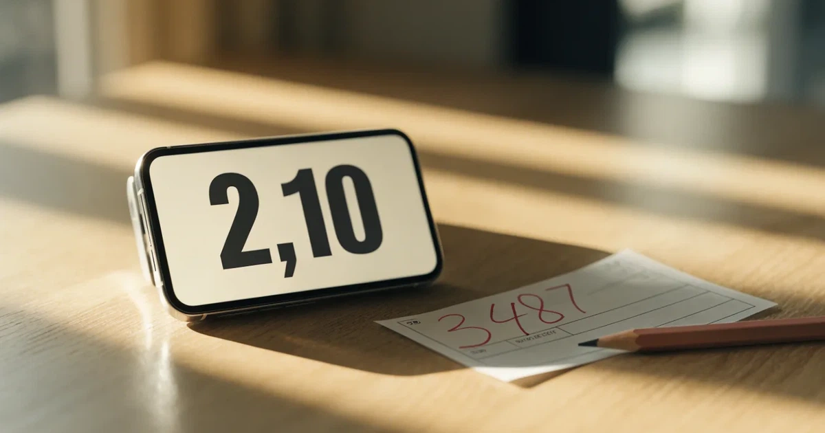 Mehrere Smartphones liegen mit dem Display nach unten neben einem Notizblock und einem Bleistift auf einem hellen Holztisch, seitliches Morgenlicht.