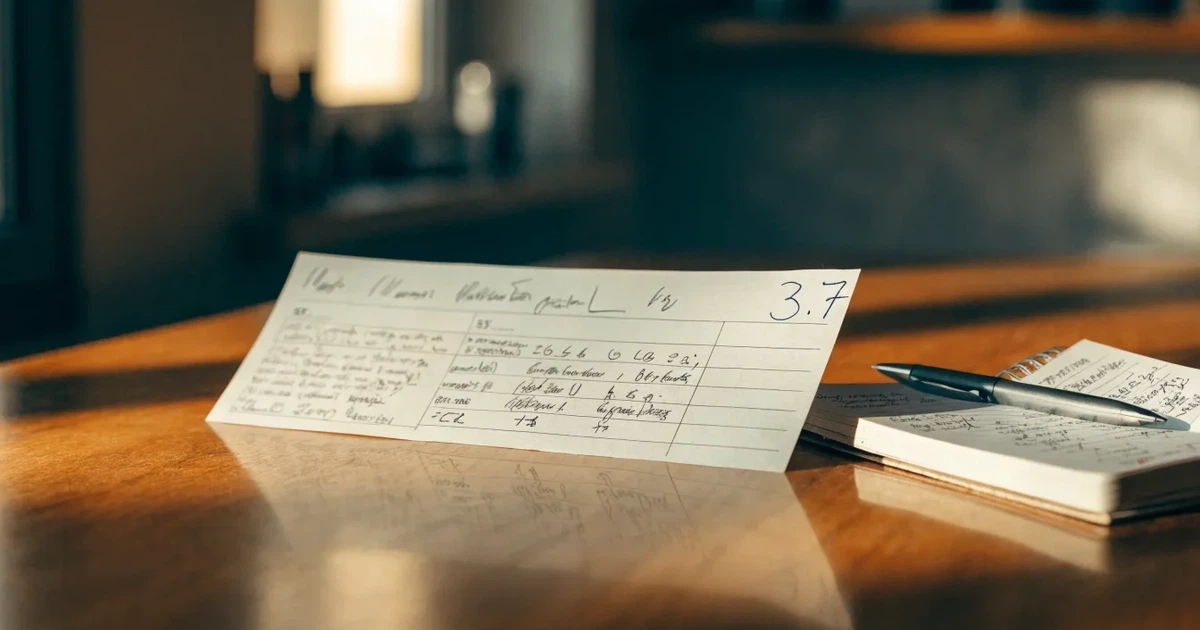 Eine Lupe liegt über einem leeren Blatt Papier neben einem Bleistift und einem Taschenrechner auf einem Schreibtisch.