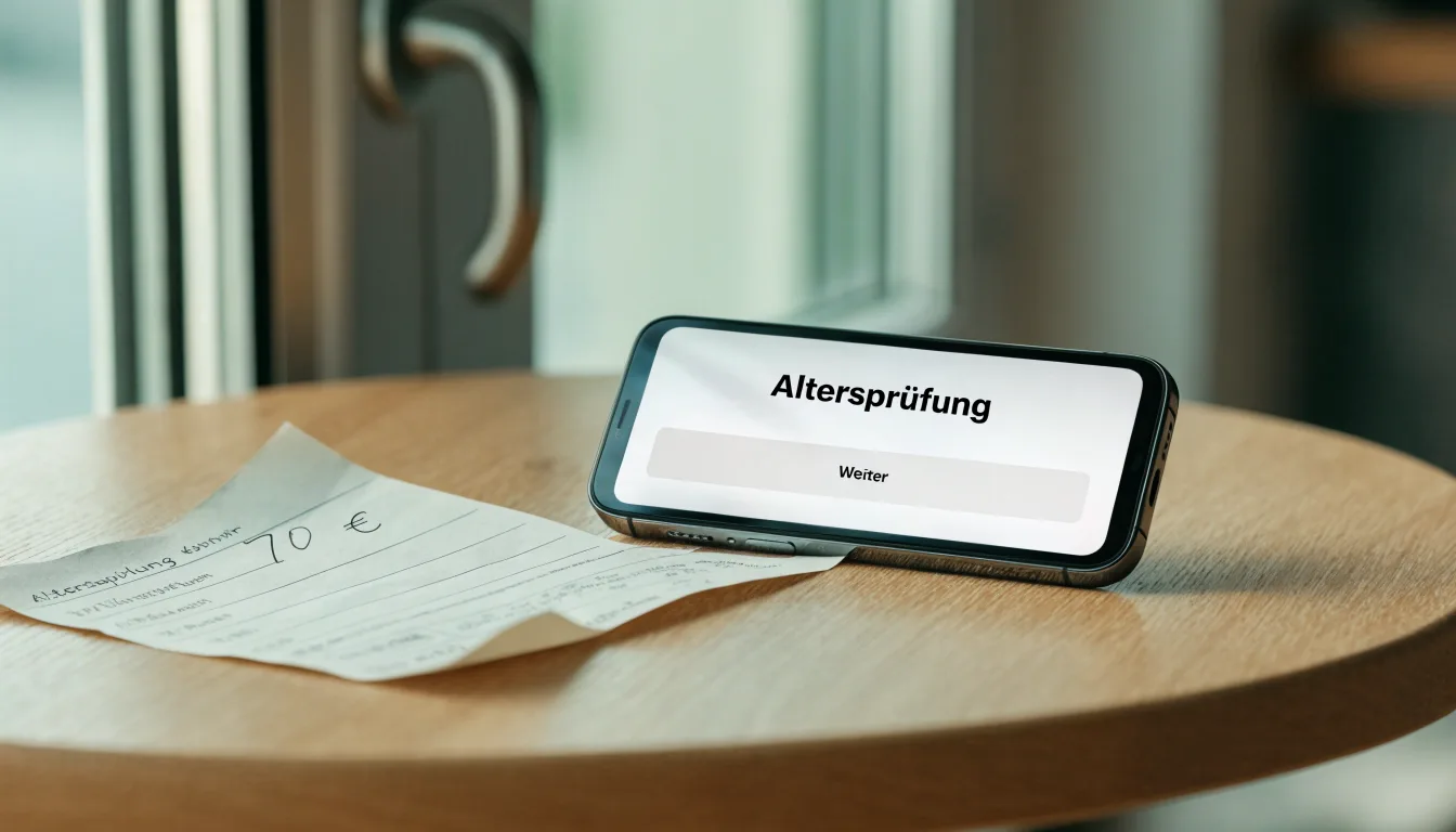 Ein Smartphone mit dunklem Display liegt neben einem leeren Papier-Wettschein auf einem Tisch am Fenster.